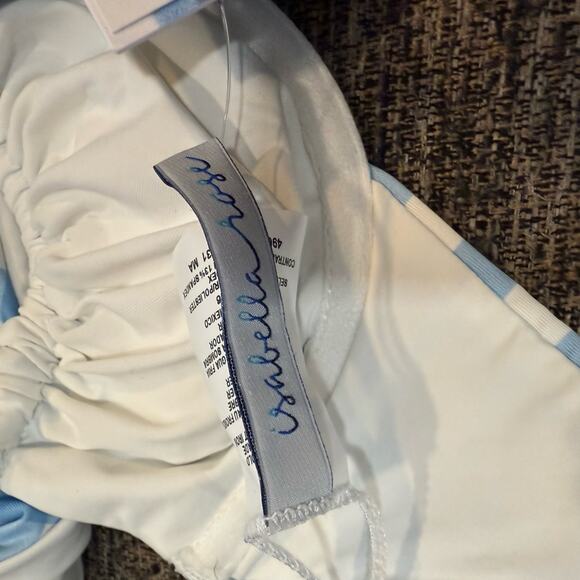 Isabella Rose Chambray Chateau Checkered Halter Swim Top Sz S NWT - Picture 4 of 11